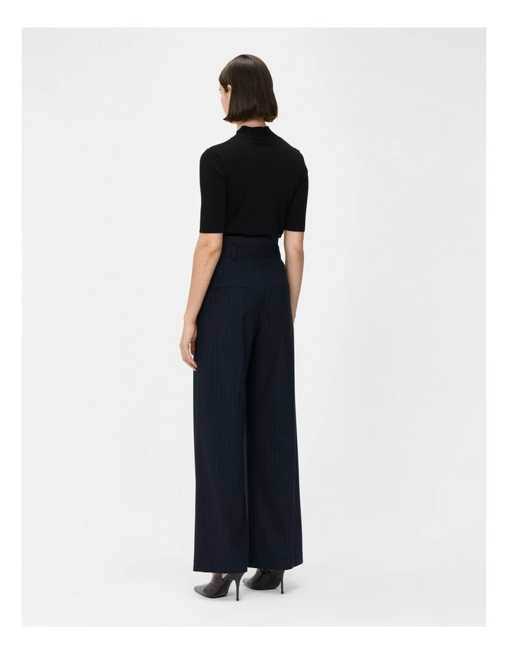 European Stripe Wide Leg Pant in Blue image 2