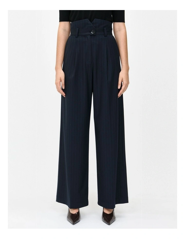European Stripe Wide Leg Pant in Blue image 3