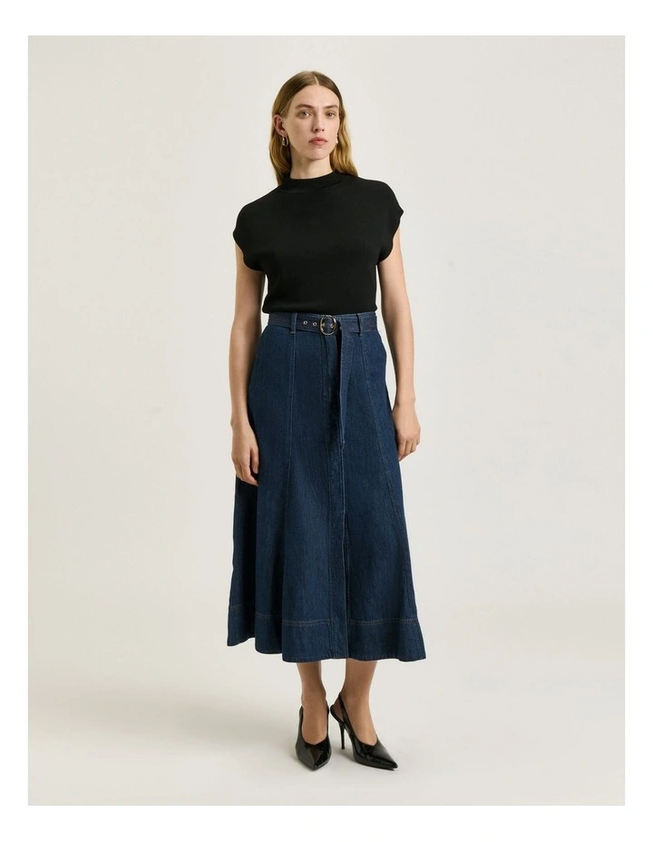 DROP SHOULDER FUNNEL NECK KNIT image 1