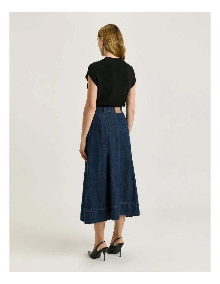 DROP SHOULDER FUNNEL NECK KNIT image 2
