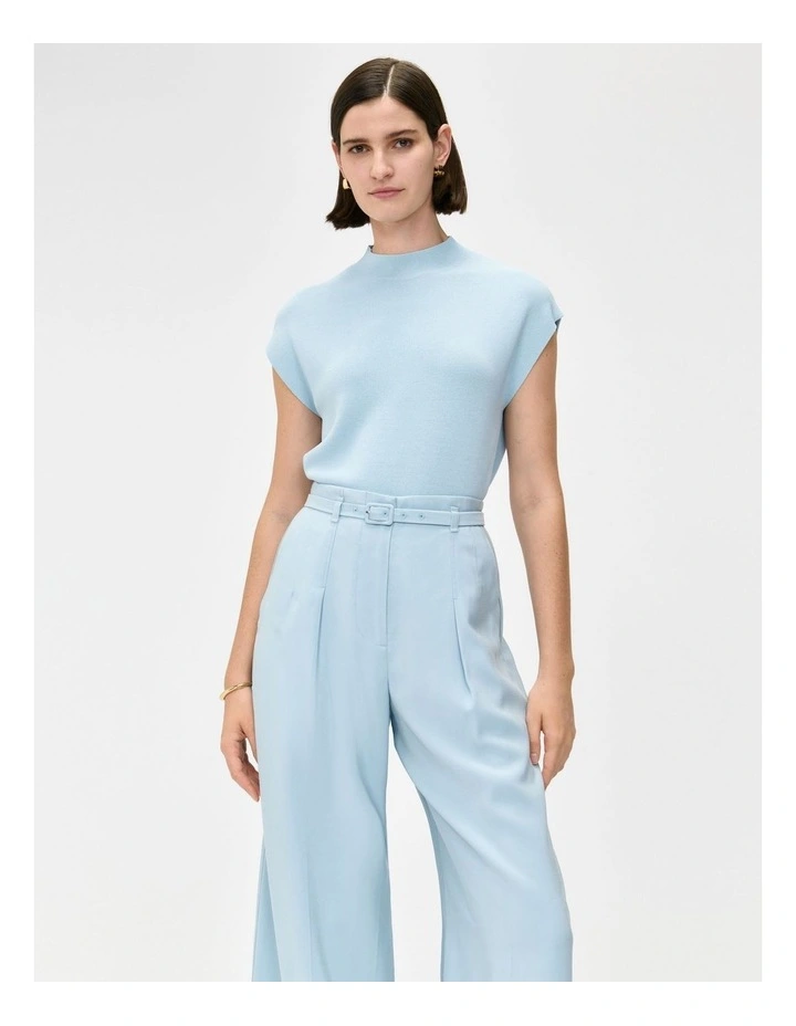 SKY DROP SHOULDER FUNNEL NECK KNIT image 3