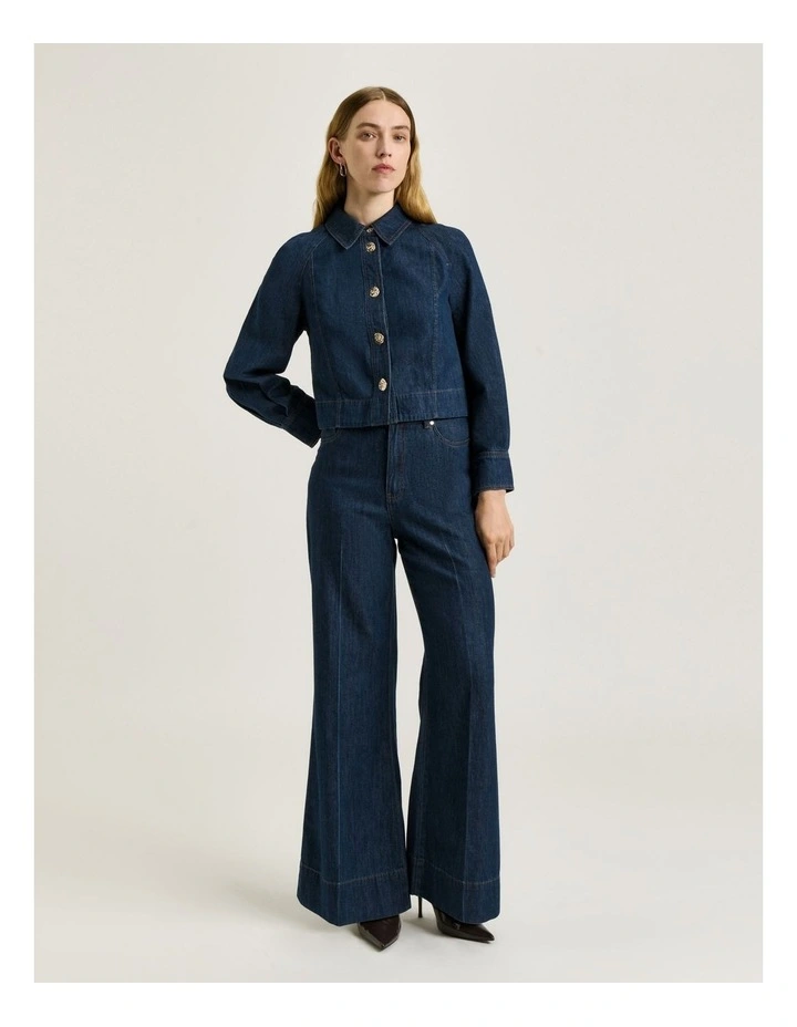 Cotton Tencel Denim Shirt Jacket in Blue image 1