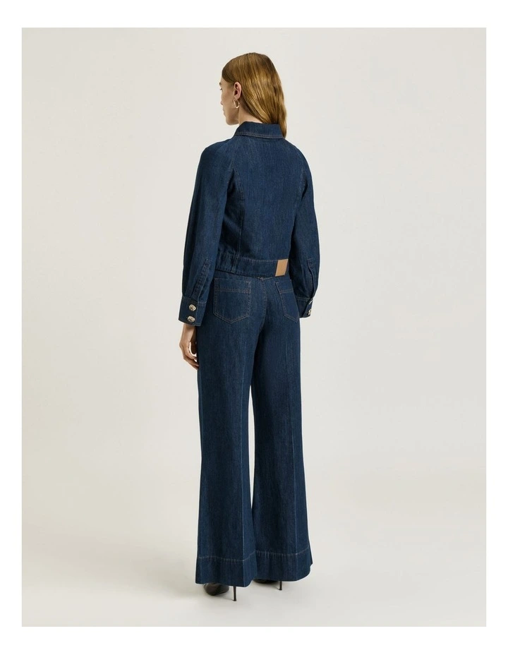 Cotton Tencel Denim Shirt Jacket in Blue image 2