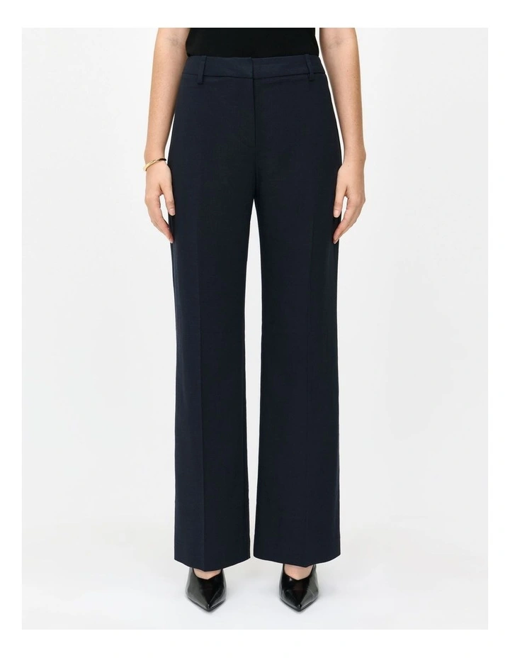 European Melange Straight Leg Pants in Blue image 3
