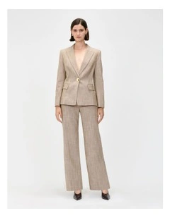 European Melange Blazer in Beige