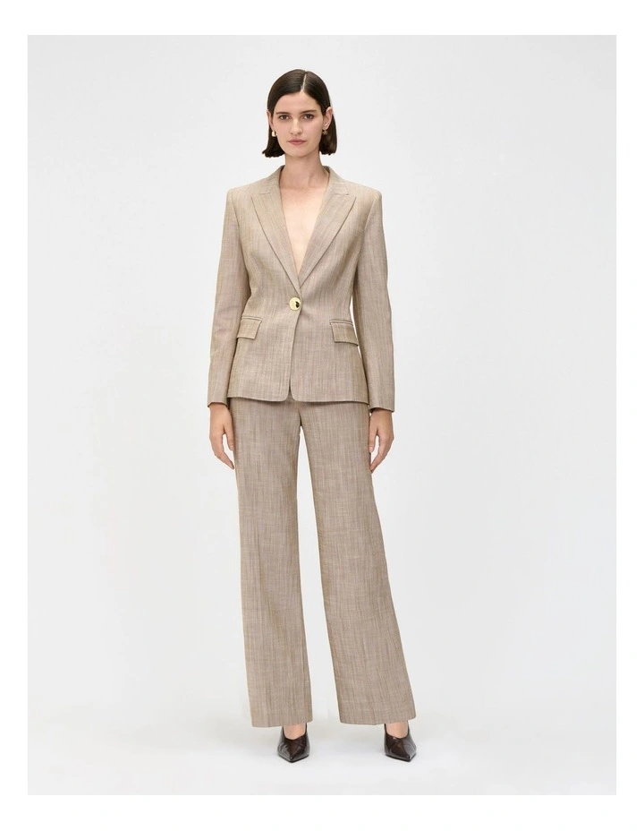 European Melange Blazer in Beige image 1