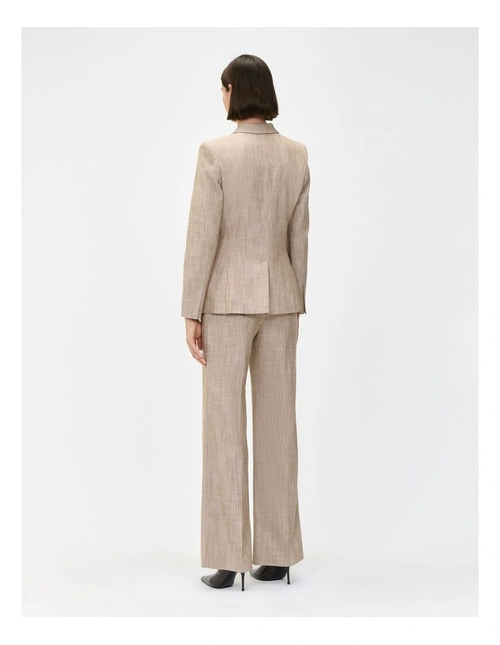 European Melange Blazer in Beige image 2