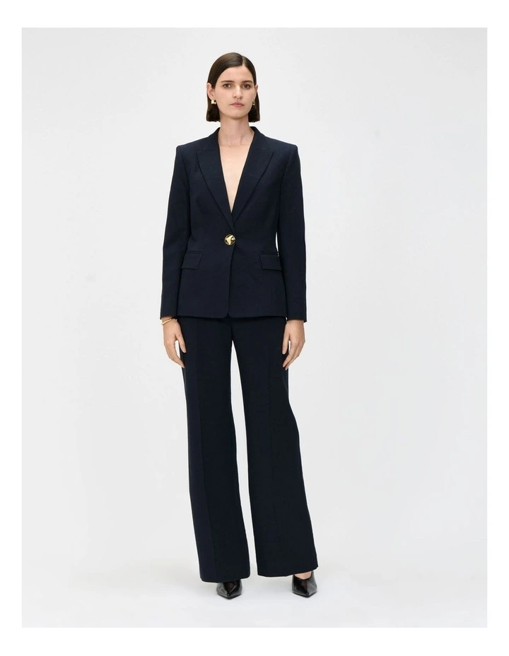 European Melange Blazer in Blue image 1