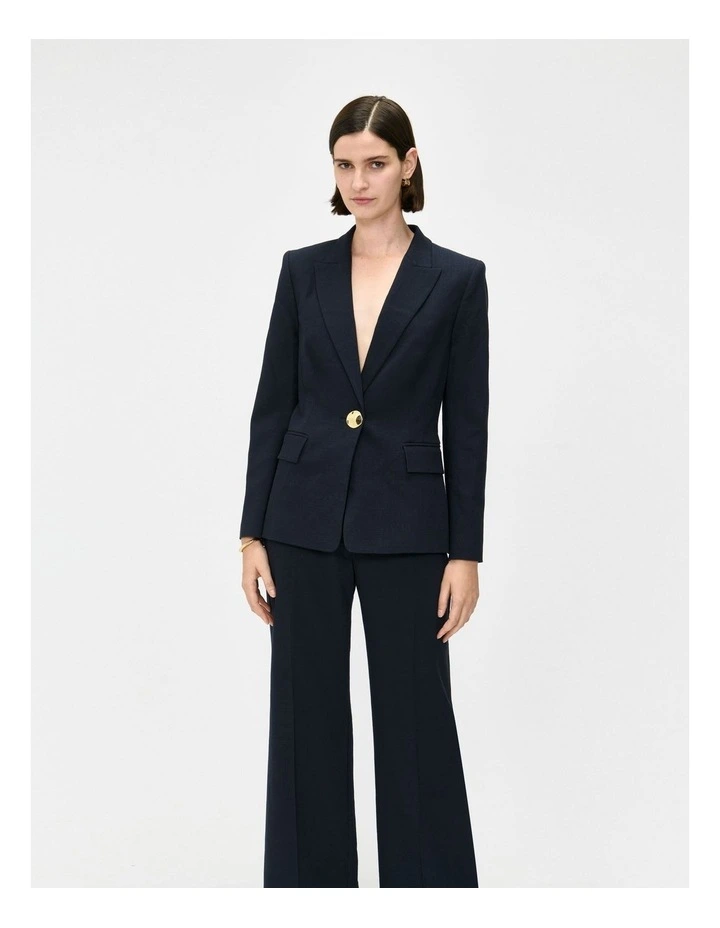European Melange Blazer in Blue image 3