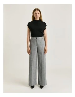 Monochrome Twill Straight Leg Pant in Grey