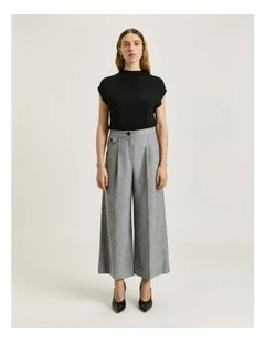 Monochrome Twill Cropped Pant in Grey