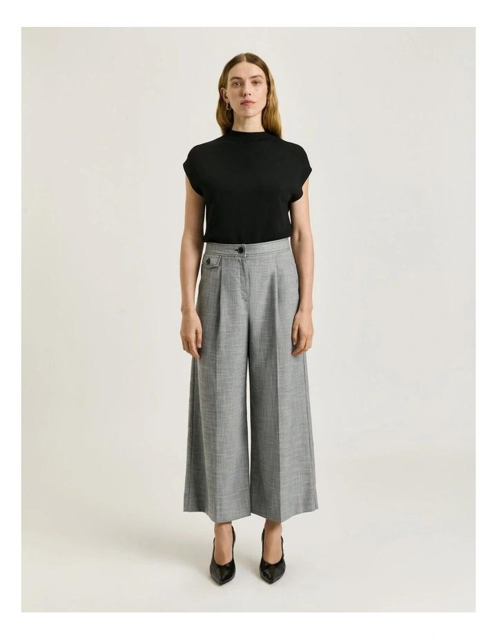 Monochrome Twill Cropped Pant in Grey image 1