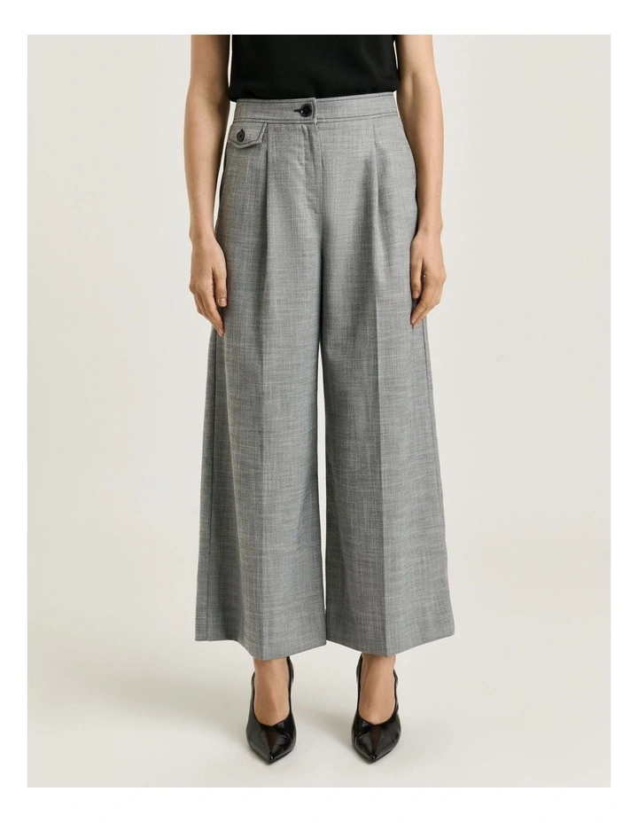 Monochrome Twill Cropped Pant in Grey image 3