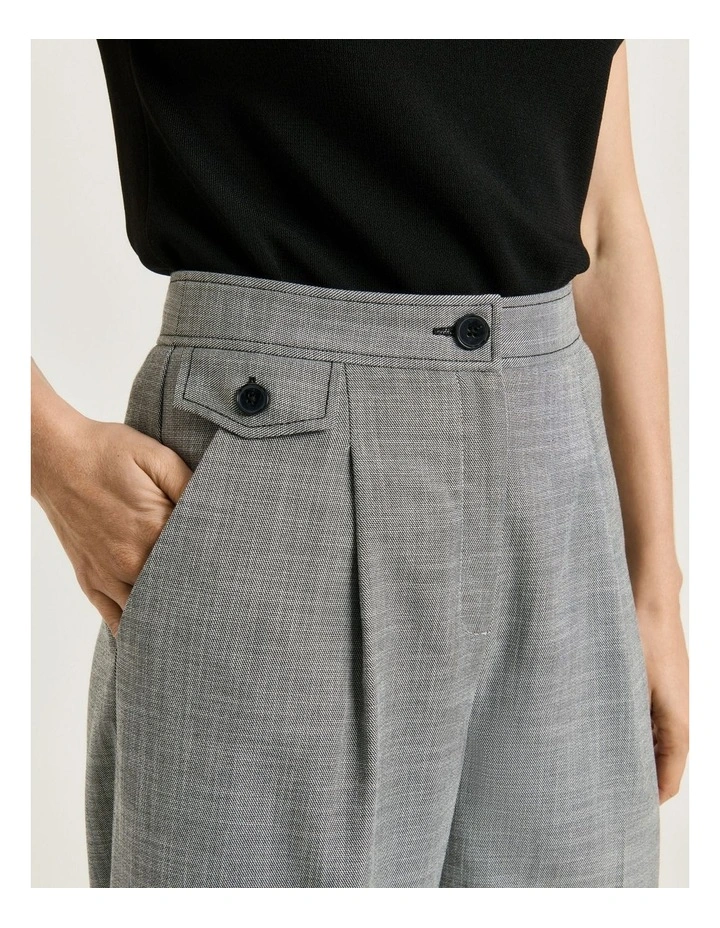Monochrome Twill Cropped Pant in Grey image 4