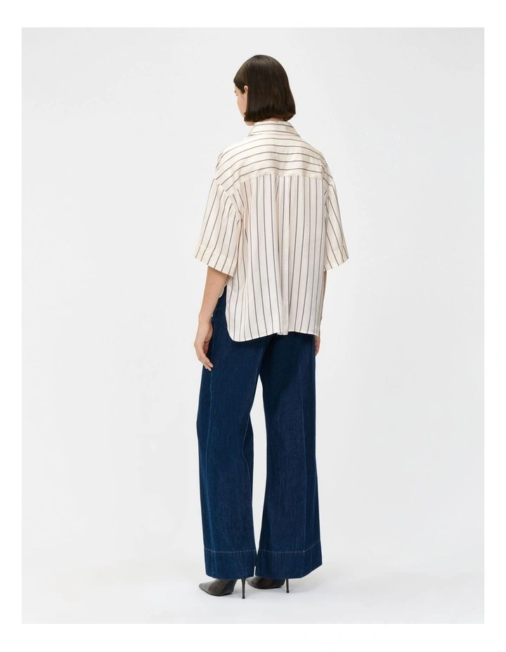Stripe Pocketed Shirt in Cream image 2