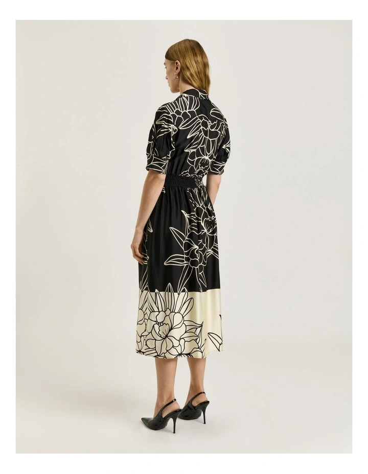 Border Print Shirt Dress in Multi image 2