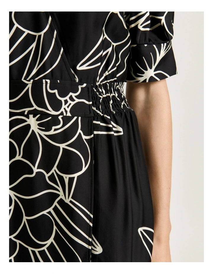 Border Print Shirt Dress in Multi image 4