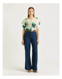 Poppy Raglan Shirt in Ivory Water
