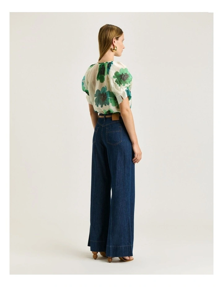 Poppy Raglan Shirt in Ivory Water image 2