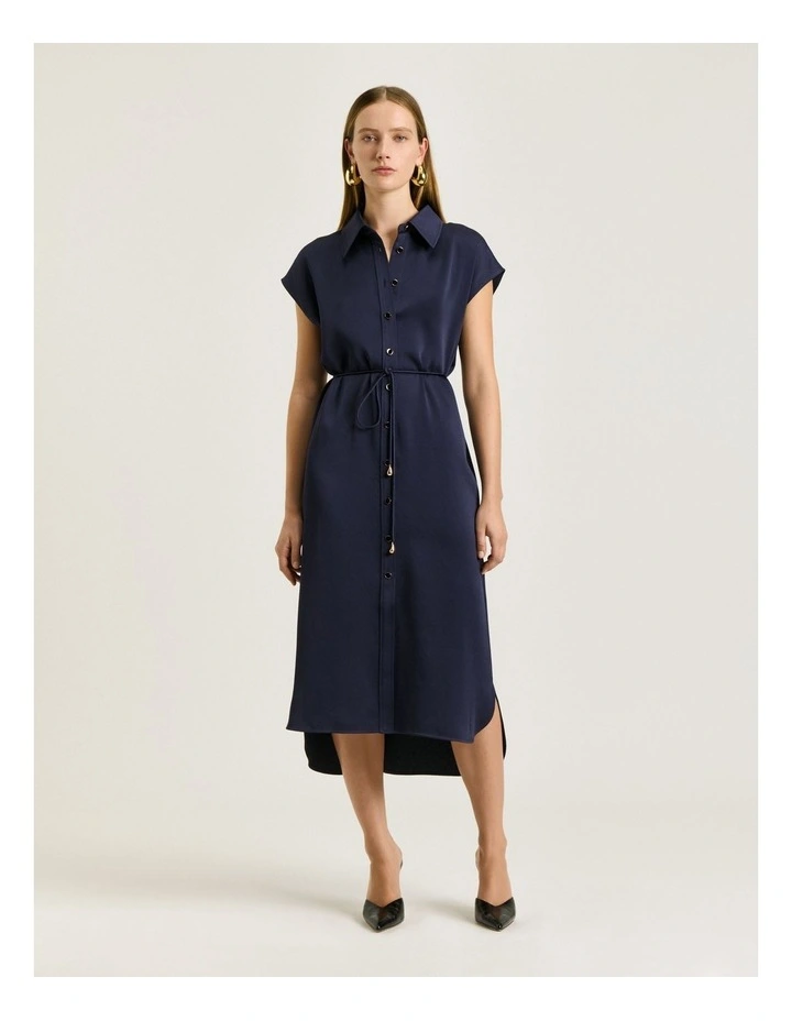 CREPE BACK SATIN SHIRTDRESS image 1
