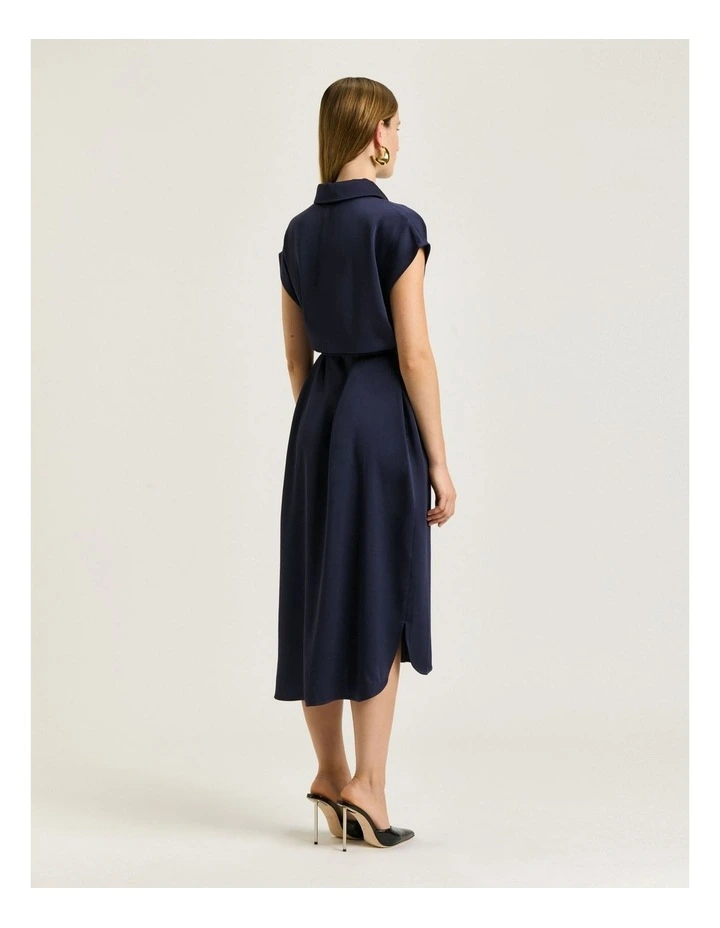 CREPE BACK SATIN SHIRTDRESS image 2