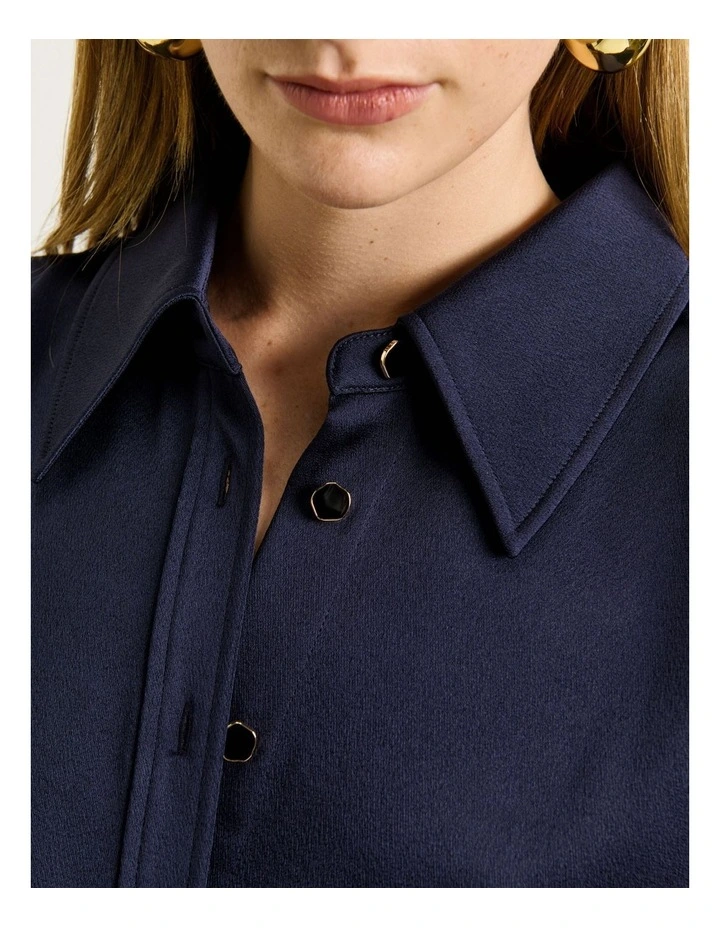 CREPE BACK SATIN SHIRTDRESS image 4