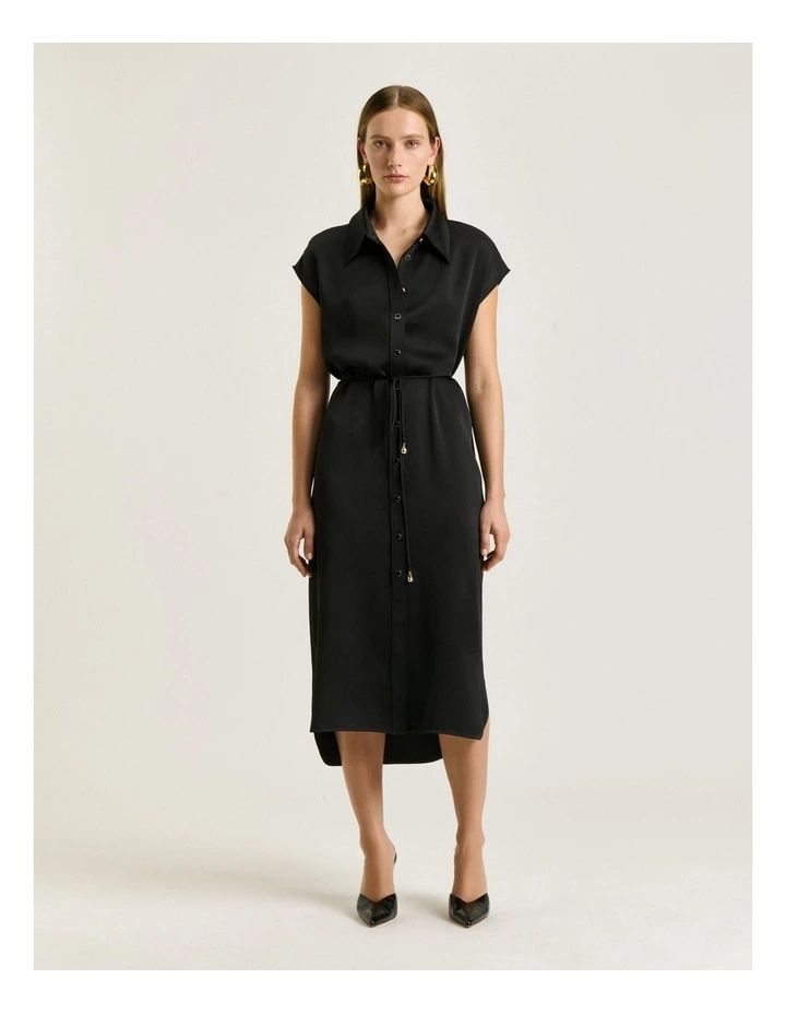 CREPE BACK SATIN SHIRTDRESS image 1