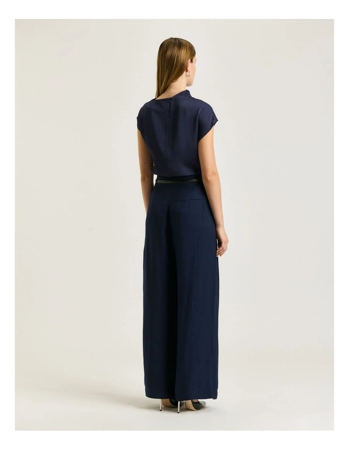 VISCOSE LINEN WIDE LEG TUCK PANT image 2