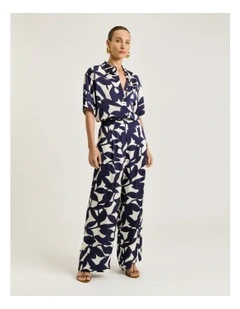 Ink Shadow Leaf Relaxed Pant