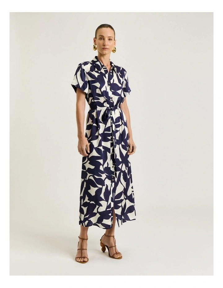 Ink Shadow Leaf Shirt Dress image 1