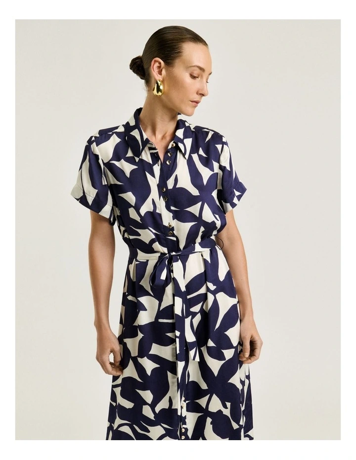 Ink Shadow Leaf Shirt Dress image 3