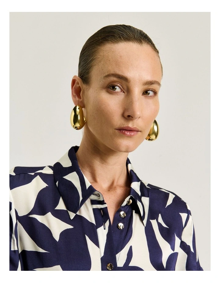 Ink Shadow Leaf Shirt Dress image 4