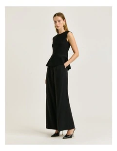 Milano Peplum Top in Black