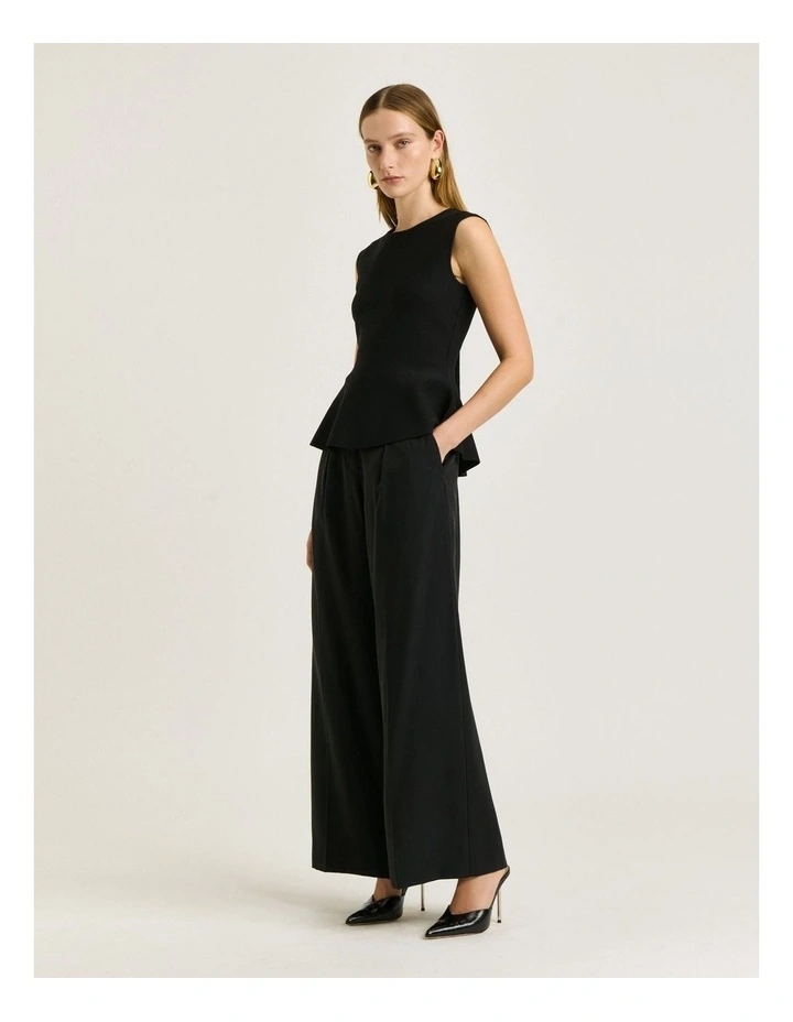 Milano Peplum Top in Black image 1