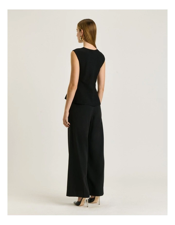 Milano Peplum Top in Black image 2