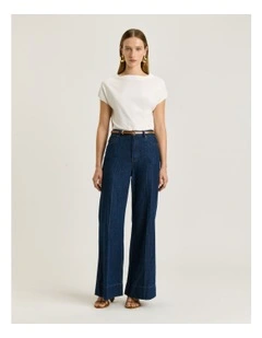 Slash Neck Cap Sleeve Knit in Cream