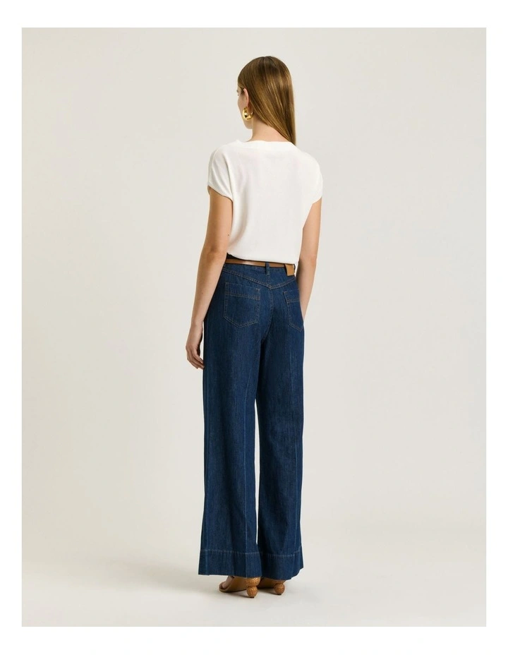 Slash Neck Cap Sleeve Knit in Cream image 2