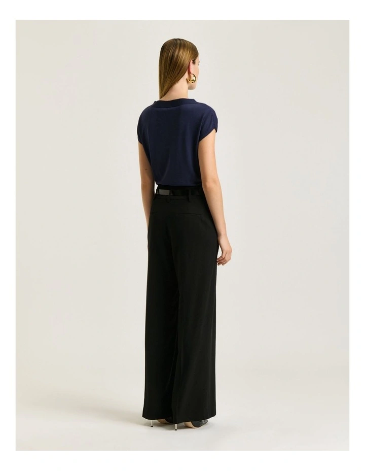 SLASH NECK CAP SLEEVE KNIT image 2