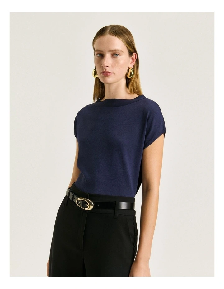 SLASH NECK CAP SLEEVE KNIT image 3