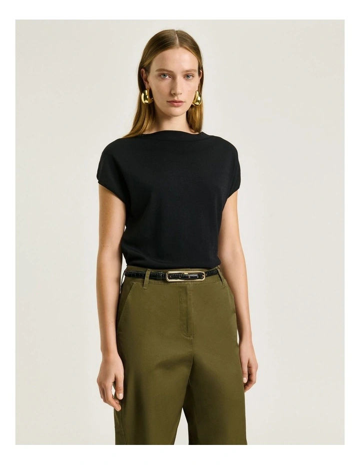 SLASH NECK CAP SLEEVE KNIT image 3