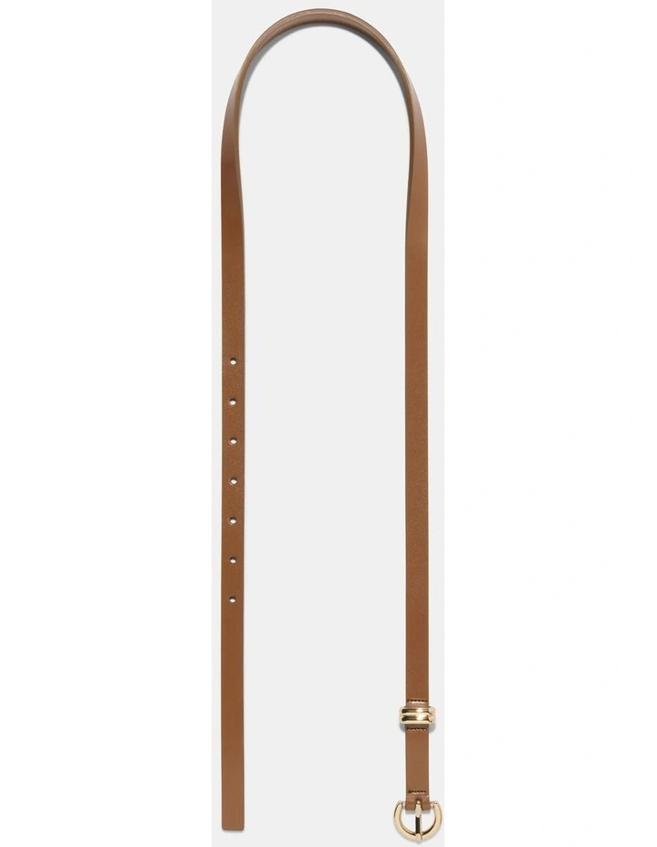 Skinny Leather Belt in Brown image 2