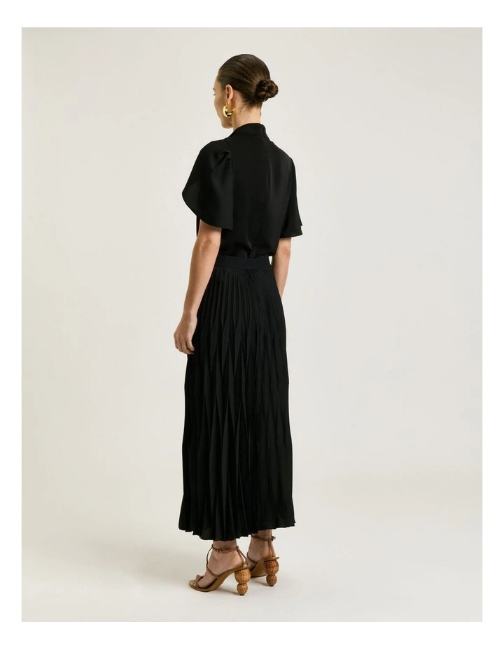Satin Georgette Pleated Midi Skirt image 2
