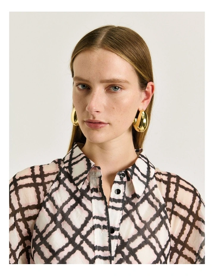 IKAT CHECK BELTED SHIRTDRESS image 4