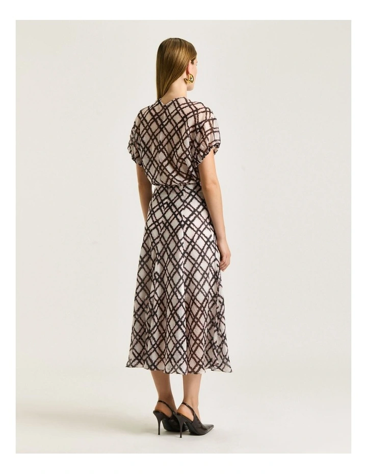 IKAT CHECK FLUTED MIDI SKIRT image 2