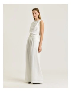 DRAPEY CREPE TWIST SHOULDER TOP