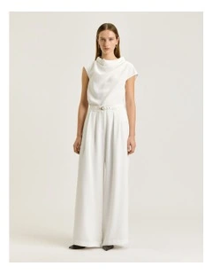 DRAPEY CREPE COWL NECK TOP