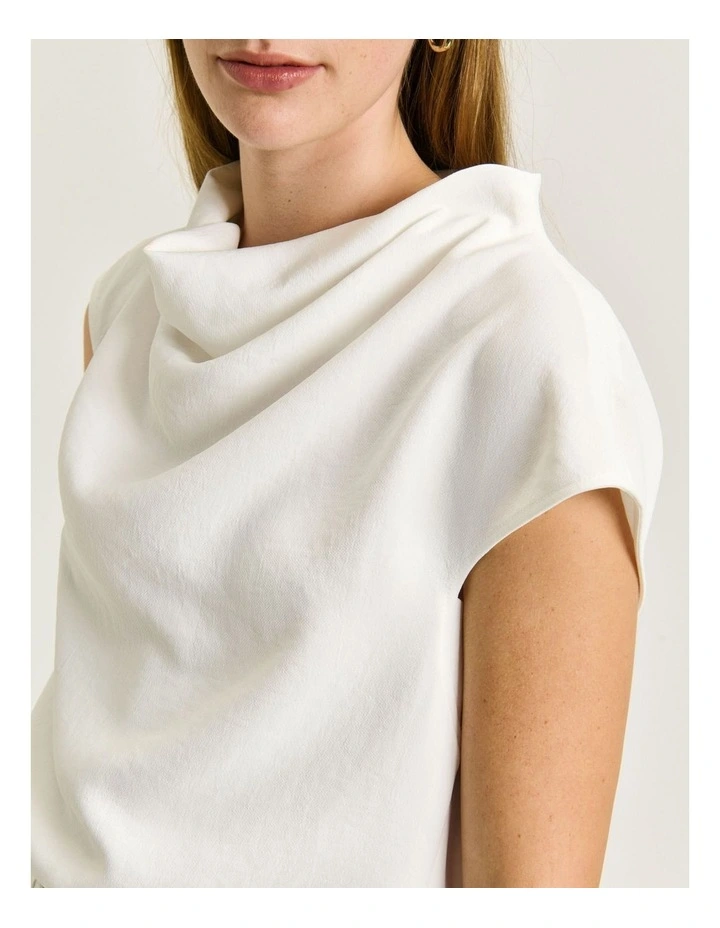 DRAPEY CREPE COWL NECK TOP image 4