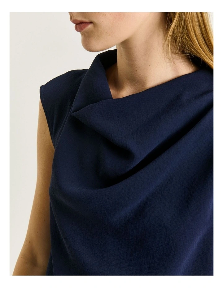 DRAPEY CREPE COWL NECK TOP image 4