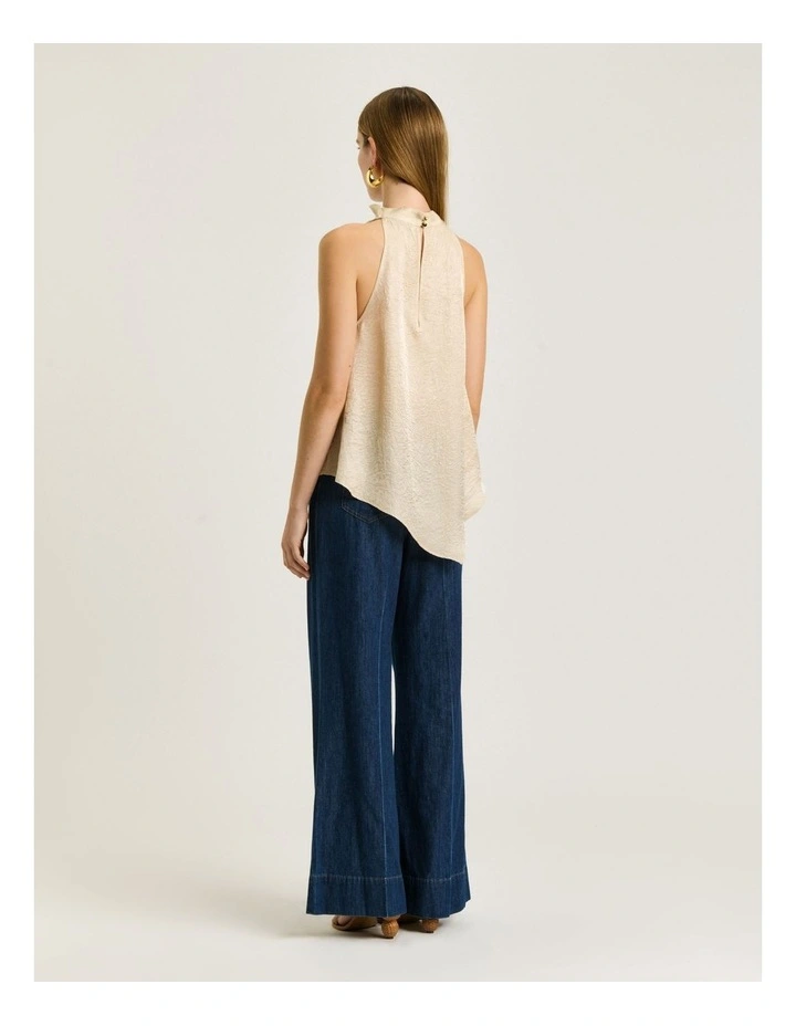 CRUSHED ACETATE HALTER NECK TOP image 2