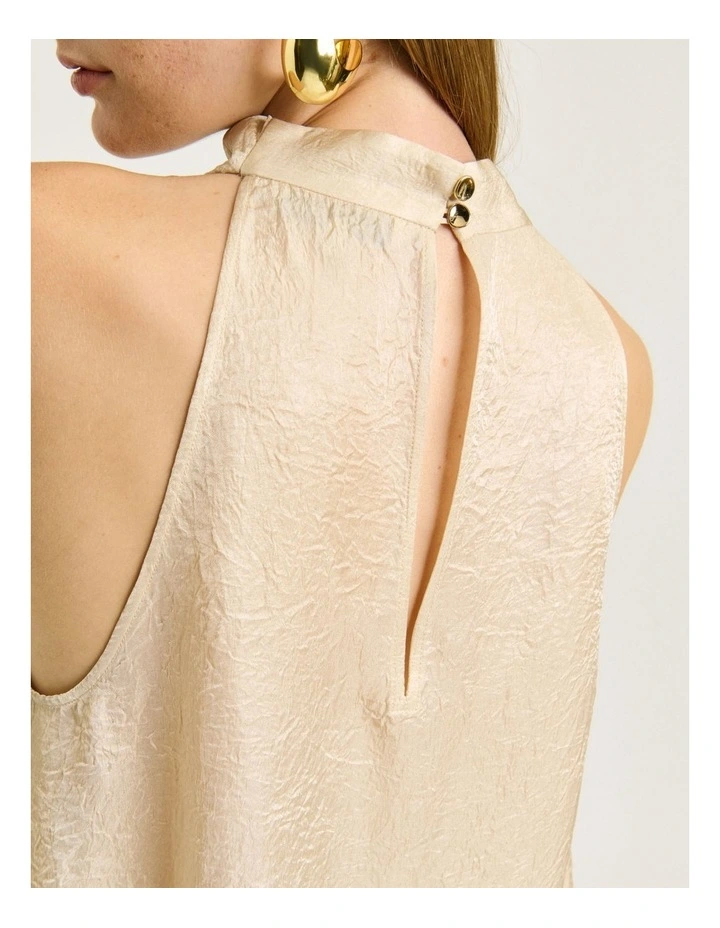 CRUSHED ACETATE HALTER NECK TOP image 4